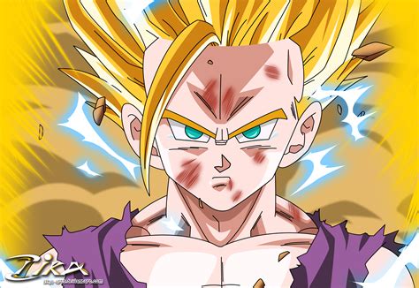 dragon ball z gohan ssj2|gohan turns ssj2 first time.